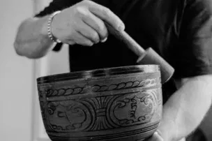 Singing bowl in the Dharma Massage treatment room