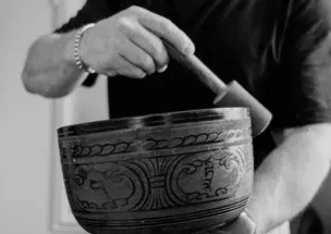 Singing bowl in the Dharma Massage treatment room