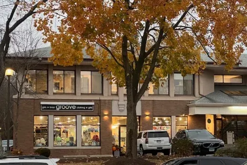 Dharma Massage building on Post Road West in Westport